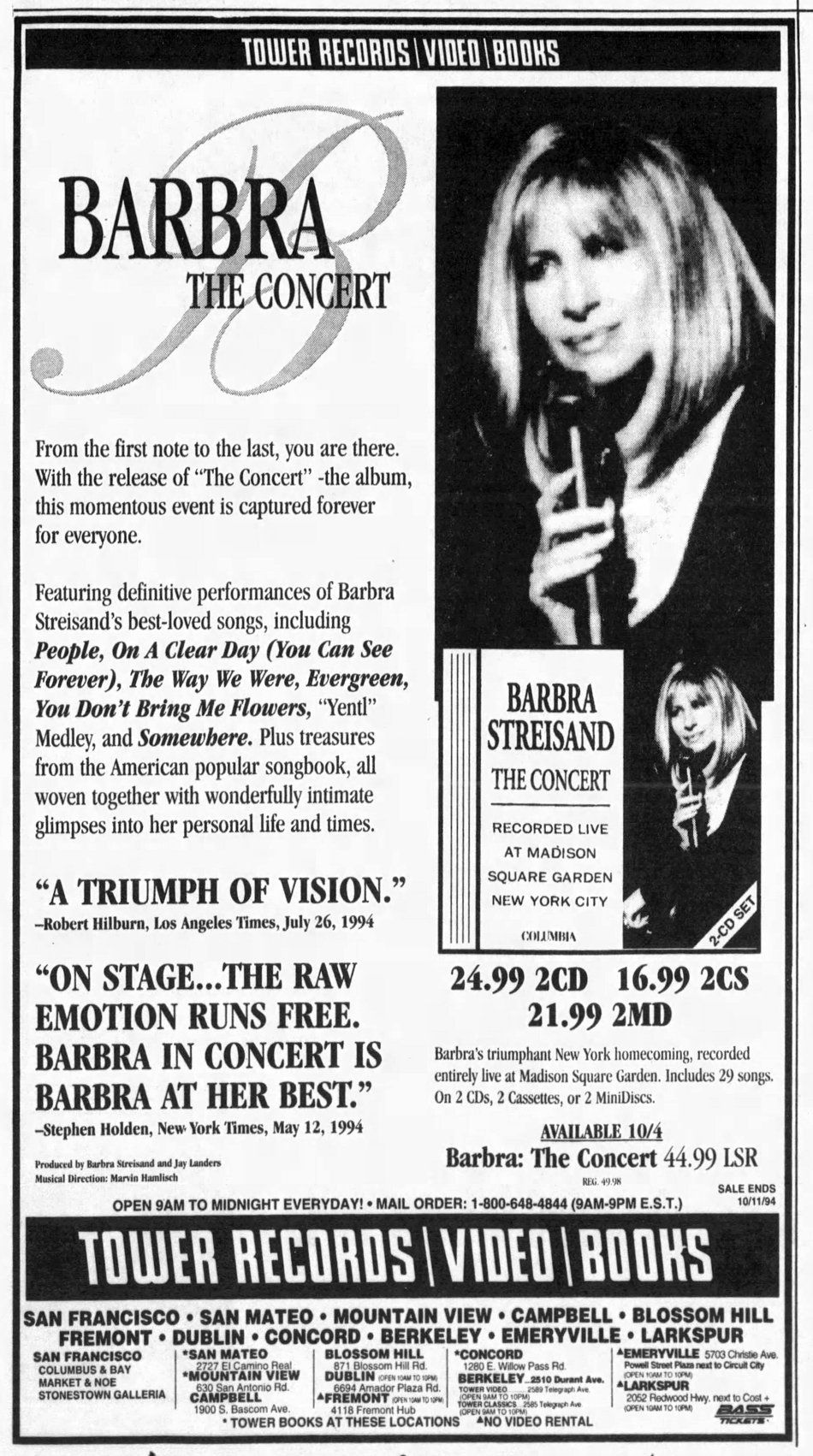 An ad for The Concert CD