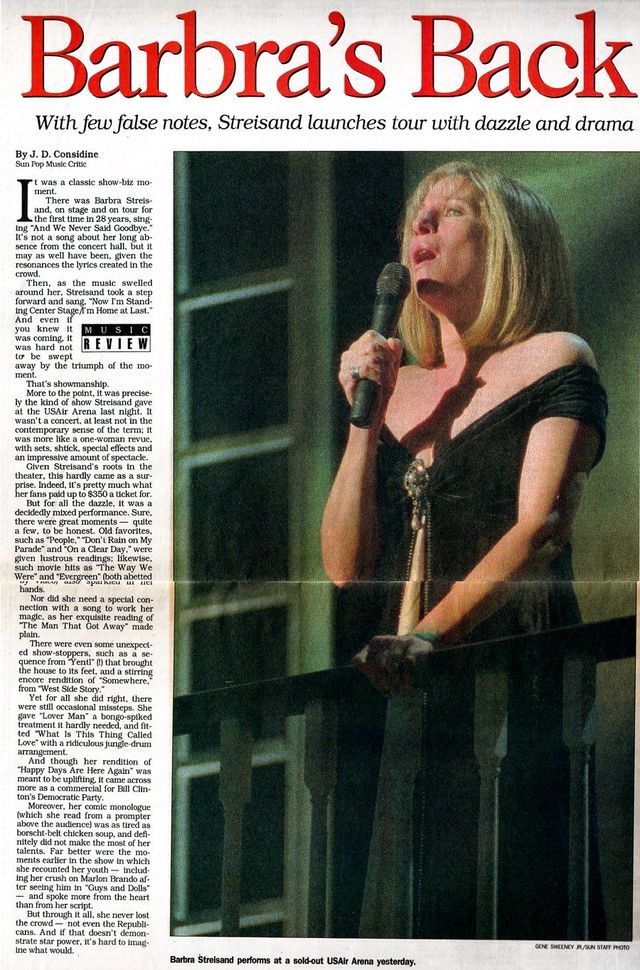 Barbra Archives | The Concert Tour Landover Maryland DC area