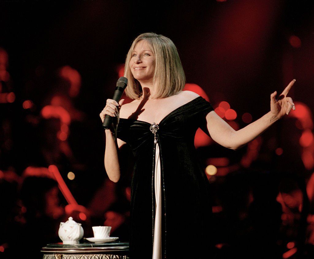 Streisand smiles at her opening night audience in Wembley Arena.