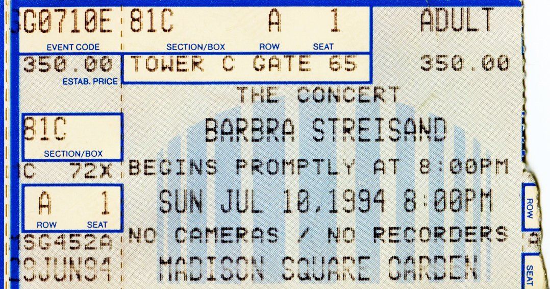 1994 Streisand ticket stub.
