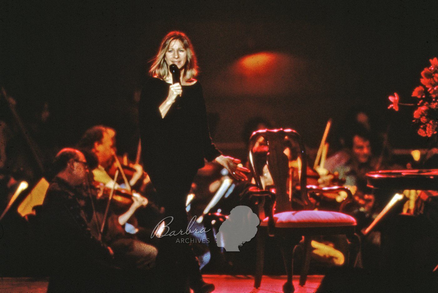 Another photo of Streisand in her rehearsal clothes, rehearsing the MGM Grand concert