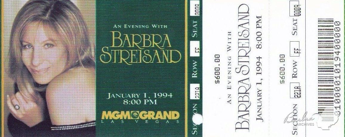 A ticket to the January 1st 1994 concert