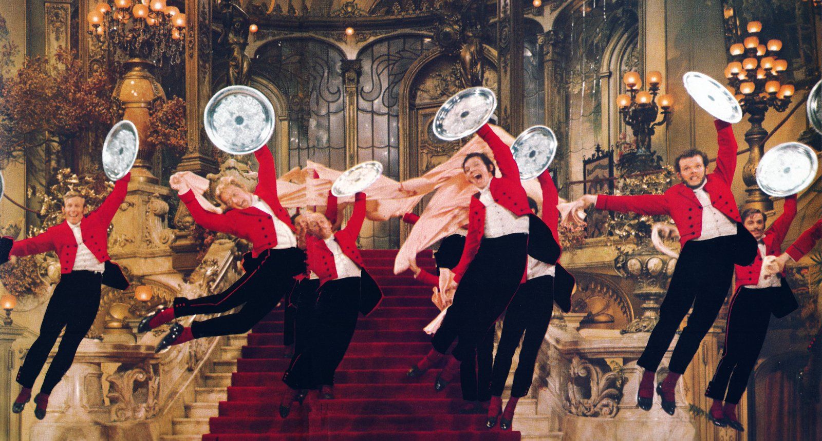 Male dancers perform the Waiters Gallop