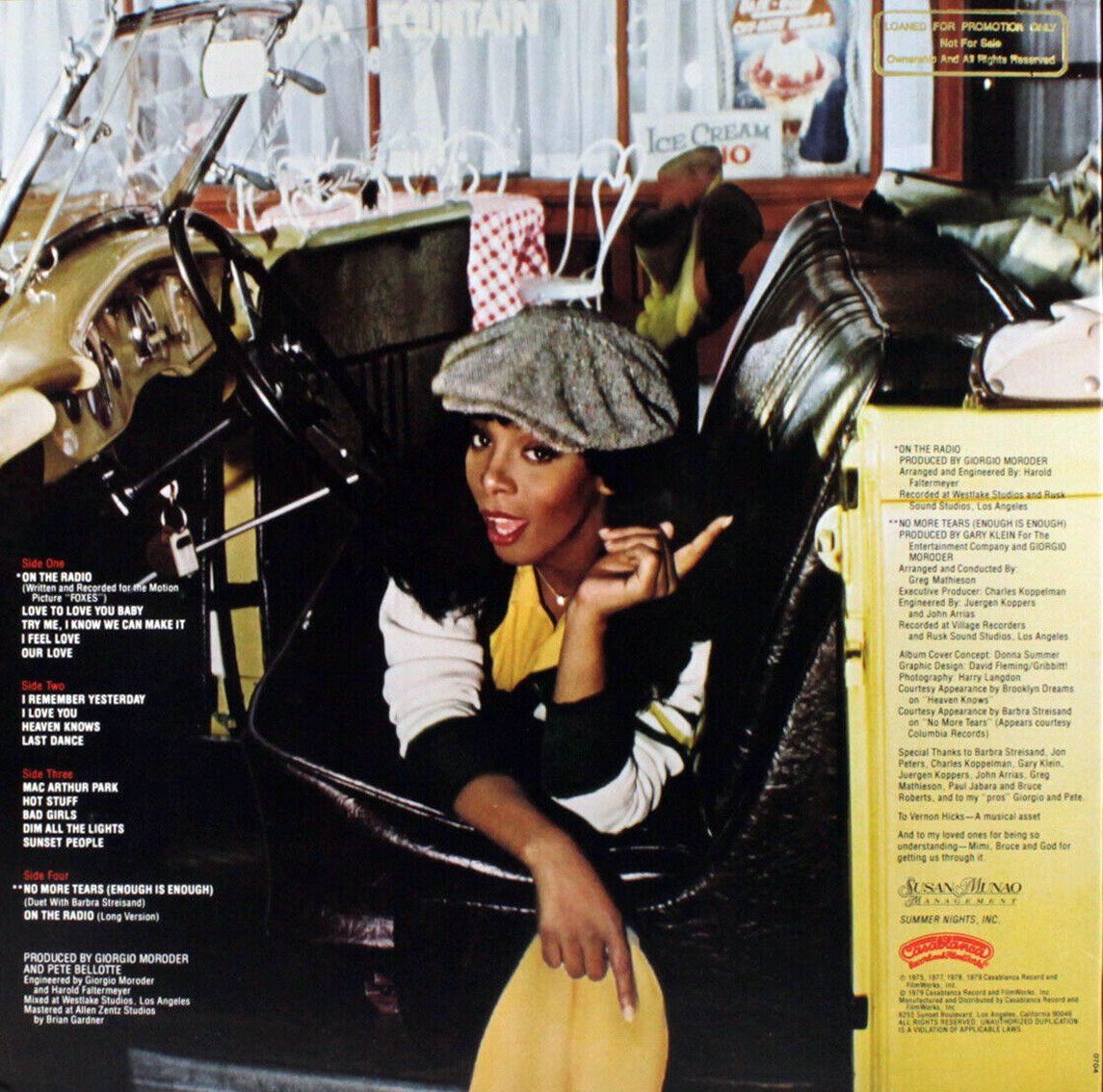 Back cover of the Donna Summer LP