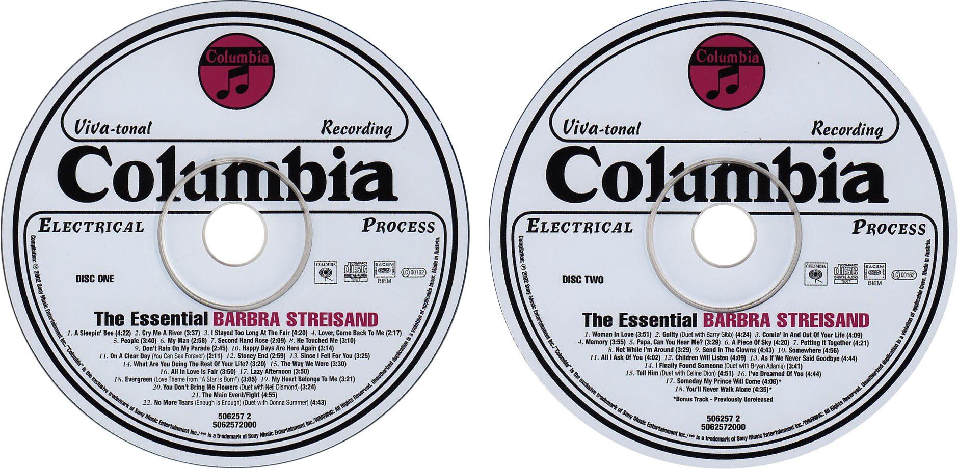 Two CDs in The Essential Barbra Streisand set