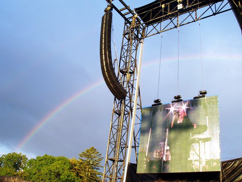 A rainbow appears over Streisand's Dublin stage, 2007.  Photo by: Adam Zapora