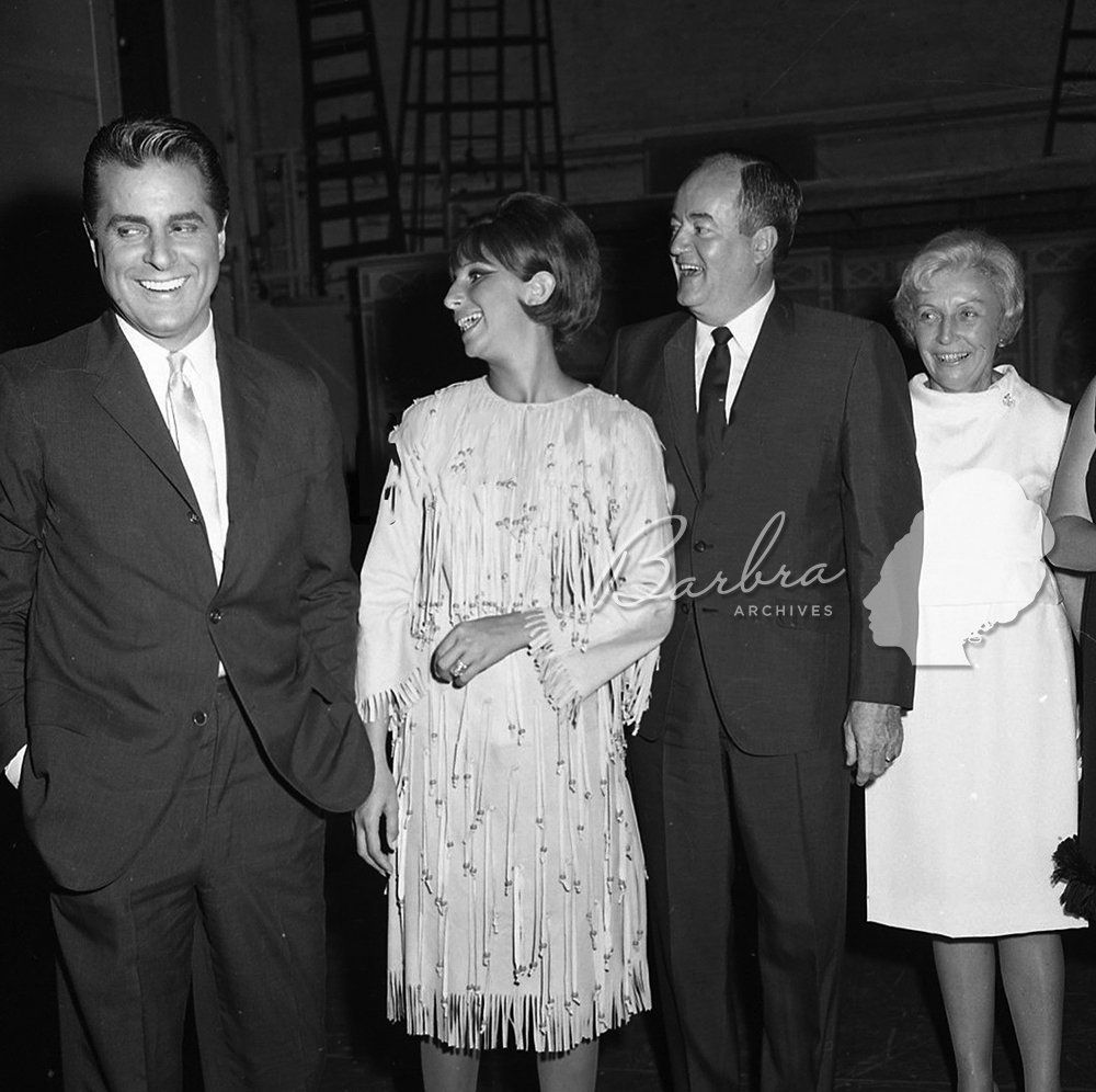 Johnny Desmond, Streisand, and President Hubert Humphrey and his wife Muriel.