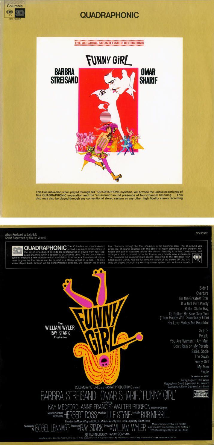 The Quadraphonic album of Funny Girl, with gold color.