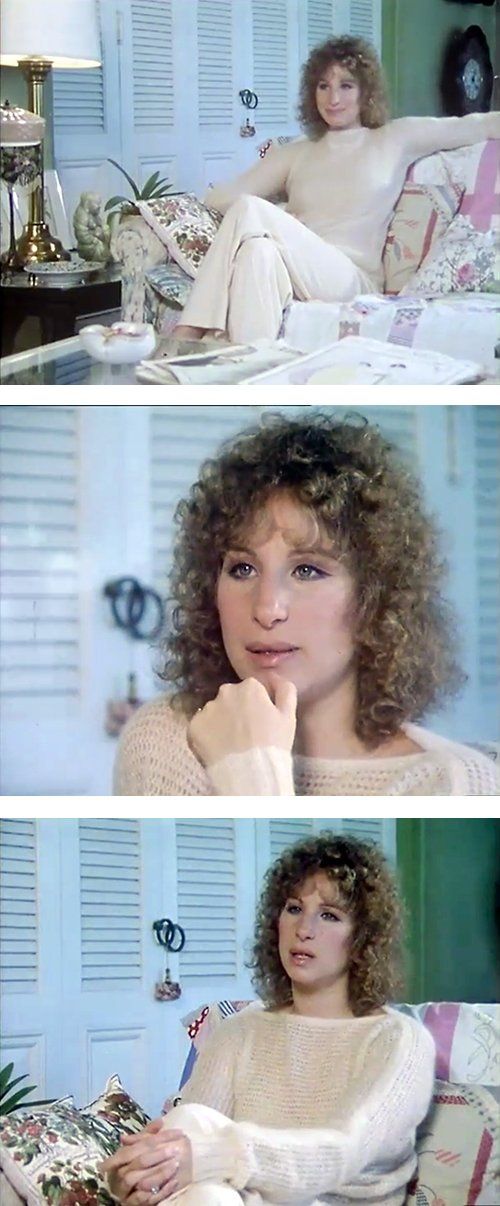 Three screen captures of Barbra Streisand 1977 BBC interview.