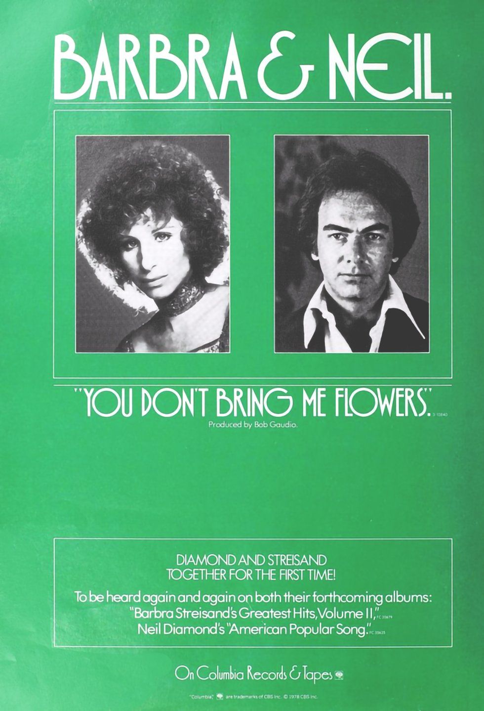 Columbia ad for the Streisand-Diamond duet.