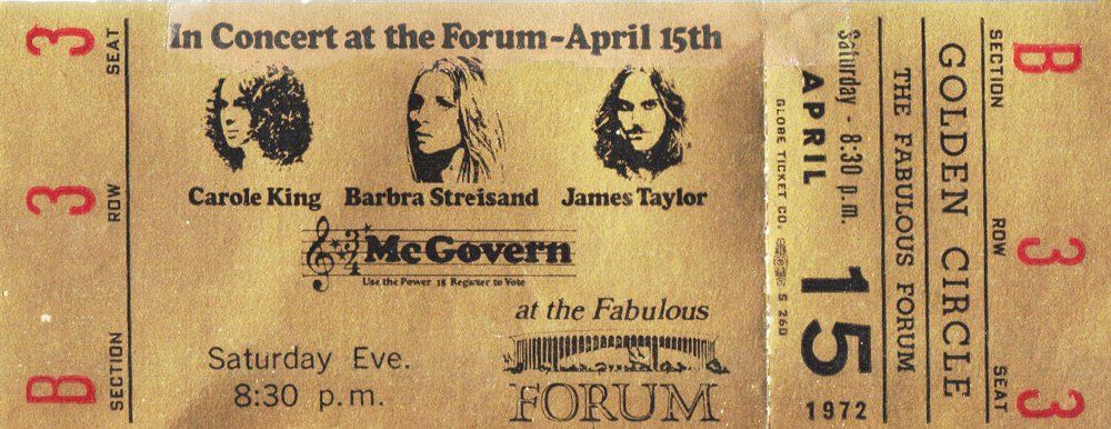 Actual ticket to the Forum concert, courtesy of Paul Busa.