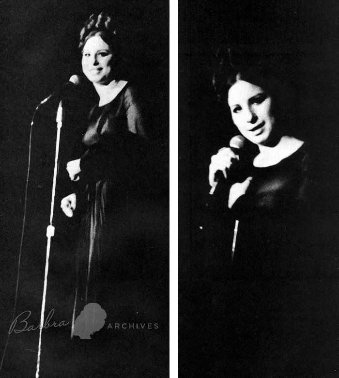 Streisand on stage at the Friars Club singing