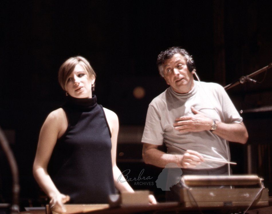 Streisand and Scharf record the Funny Girl score.