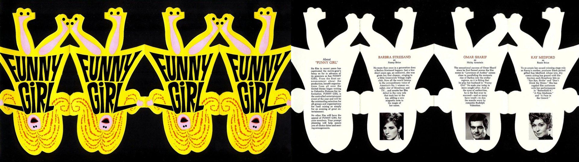 Funny Girl paper dolls, advertising the movie.