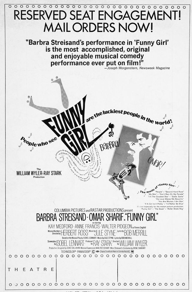 Funny Girl 1968 Posters, Roadshow, Premieres, Soundtrack, Tie-Ins
