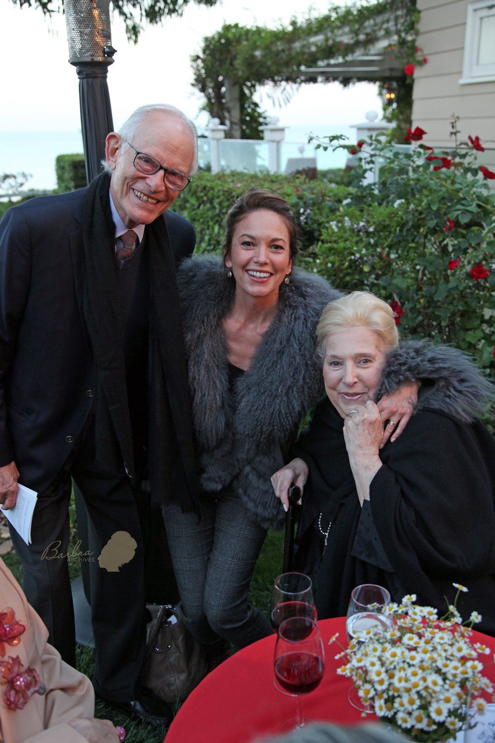 Alan Bergman, Diane Lane, Marilyn Bergman at Streisand's 2012 fundraiser.