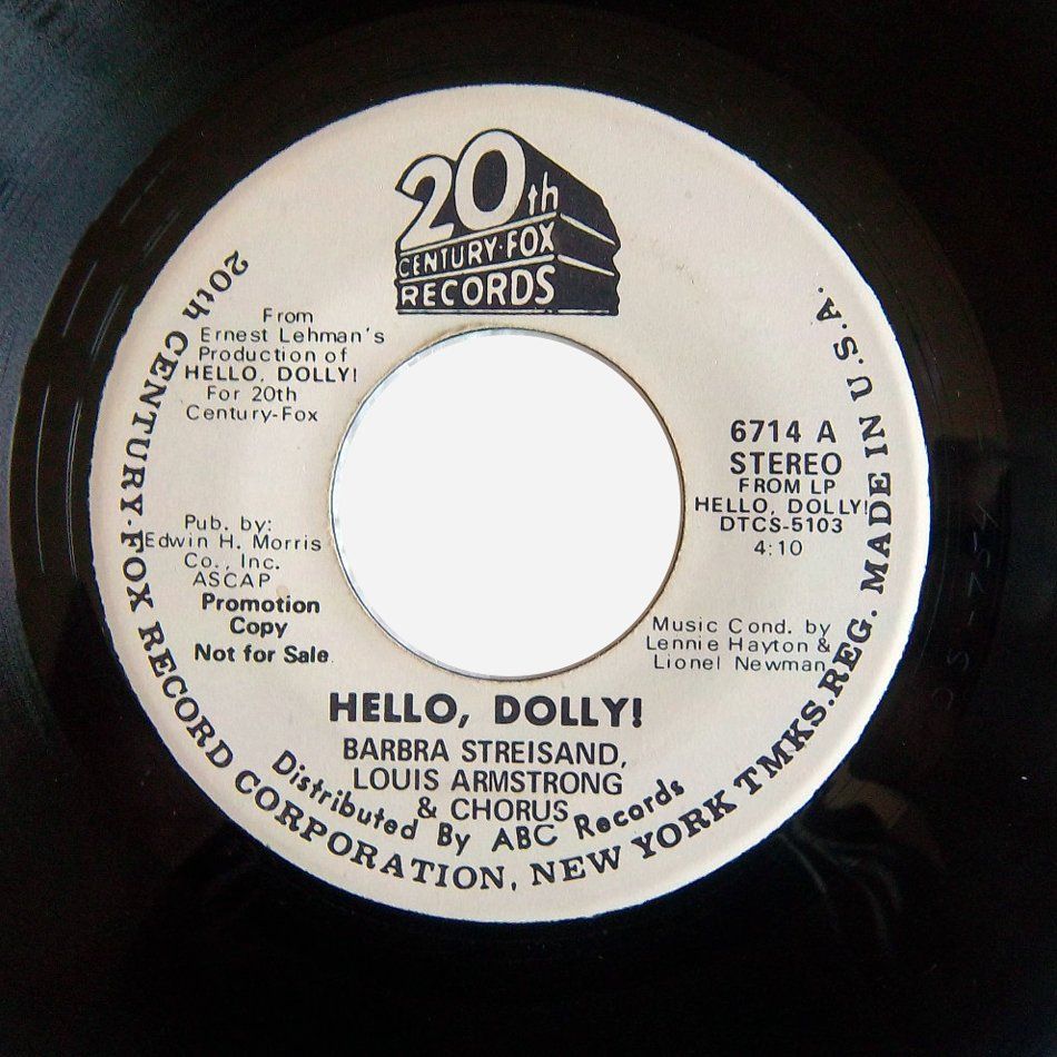 Label for single version of Hello Dolly songs.