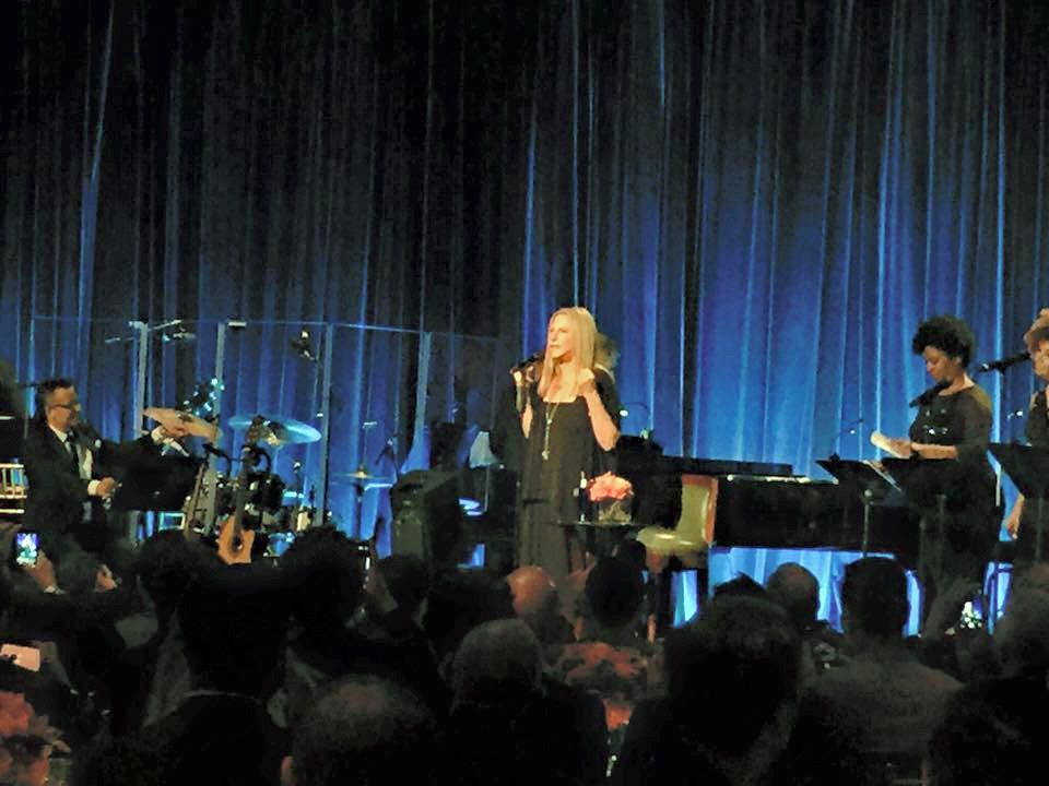 Wide shot of stage with Streisand.