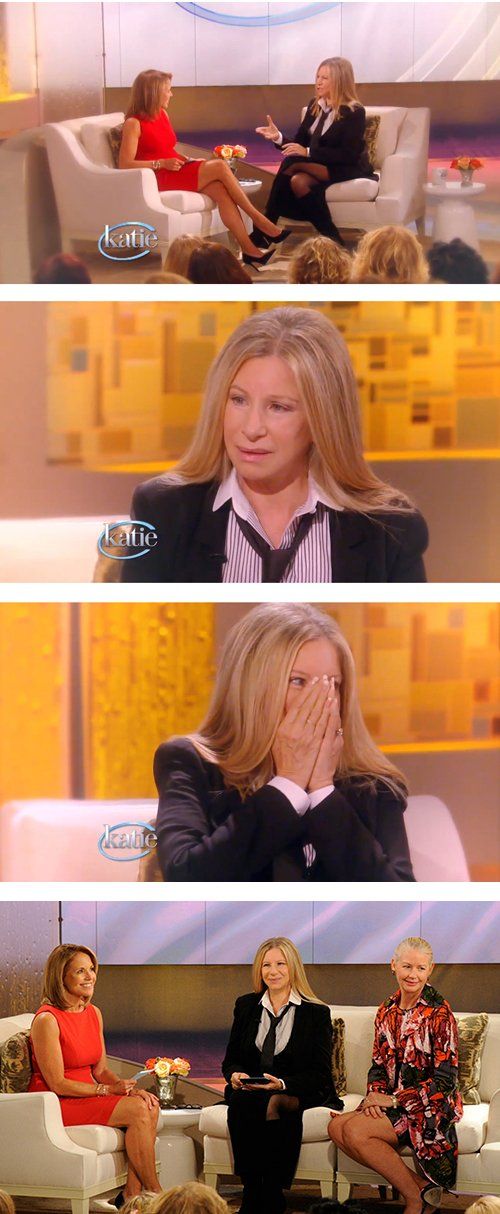 Screen captures of Barbra Streisand on the Katie Couric show.