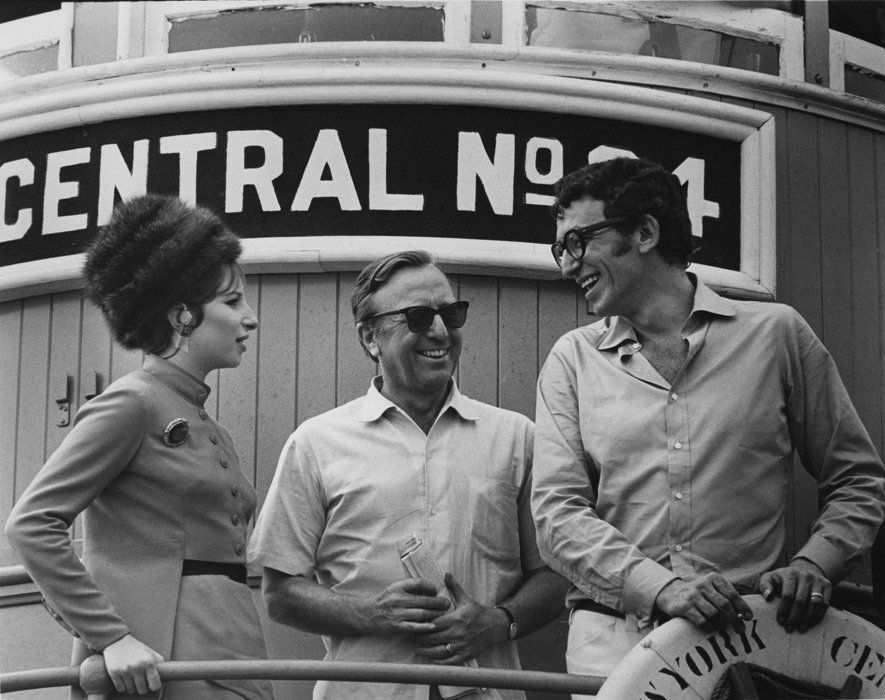 Streisand, Ray Stark and Herb Ross on the set of FUNNY GIRL, 1968