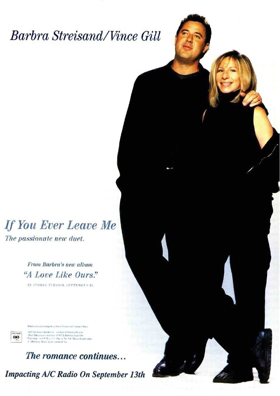 Columbia Records ad for the Vince Gill duet