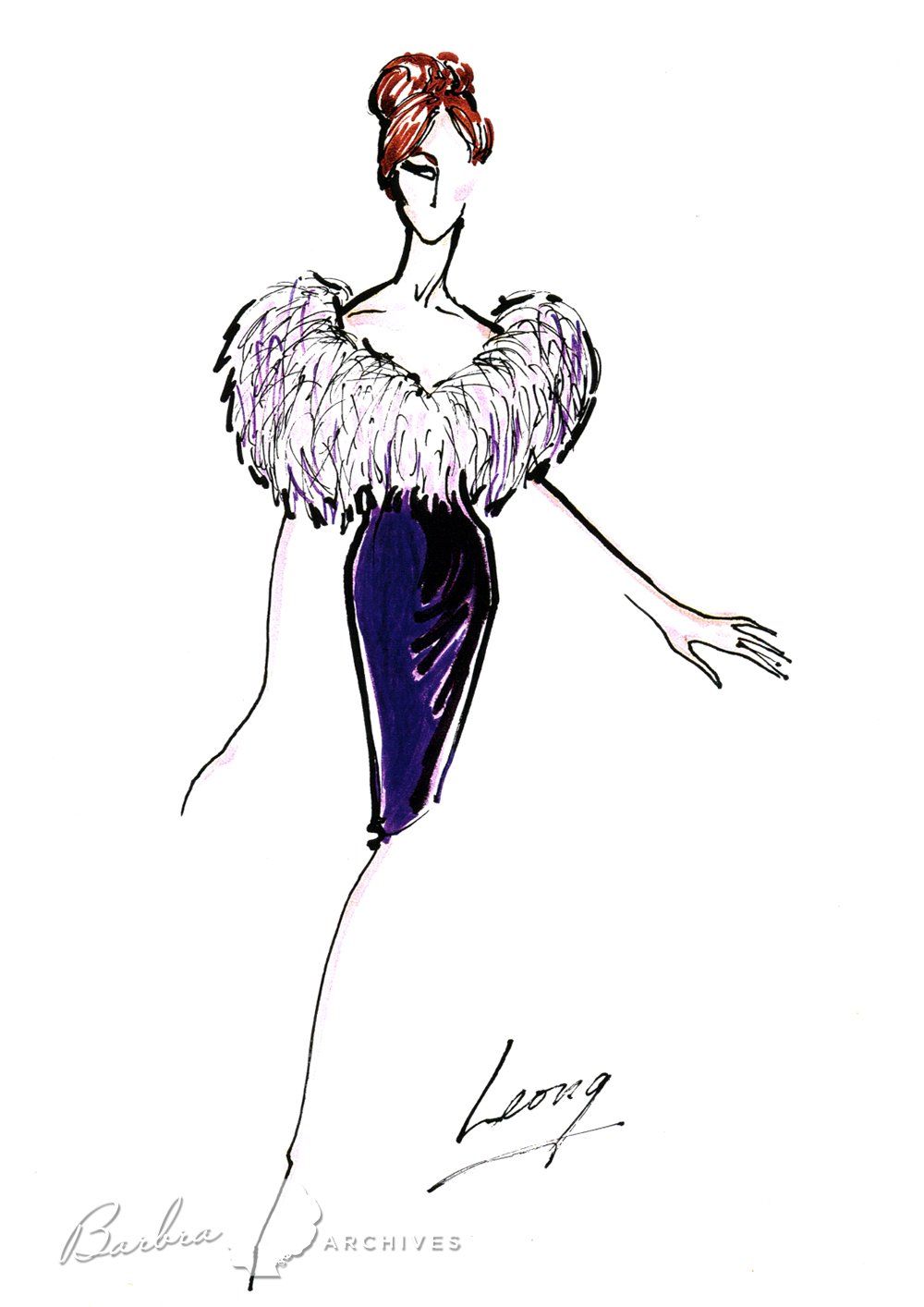 Illustration of Streisand cabaret outfit by Terry Leong