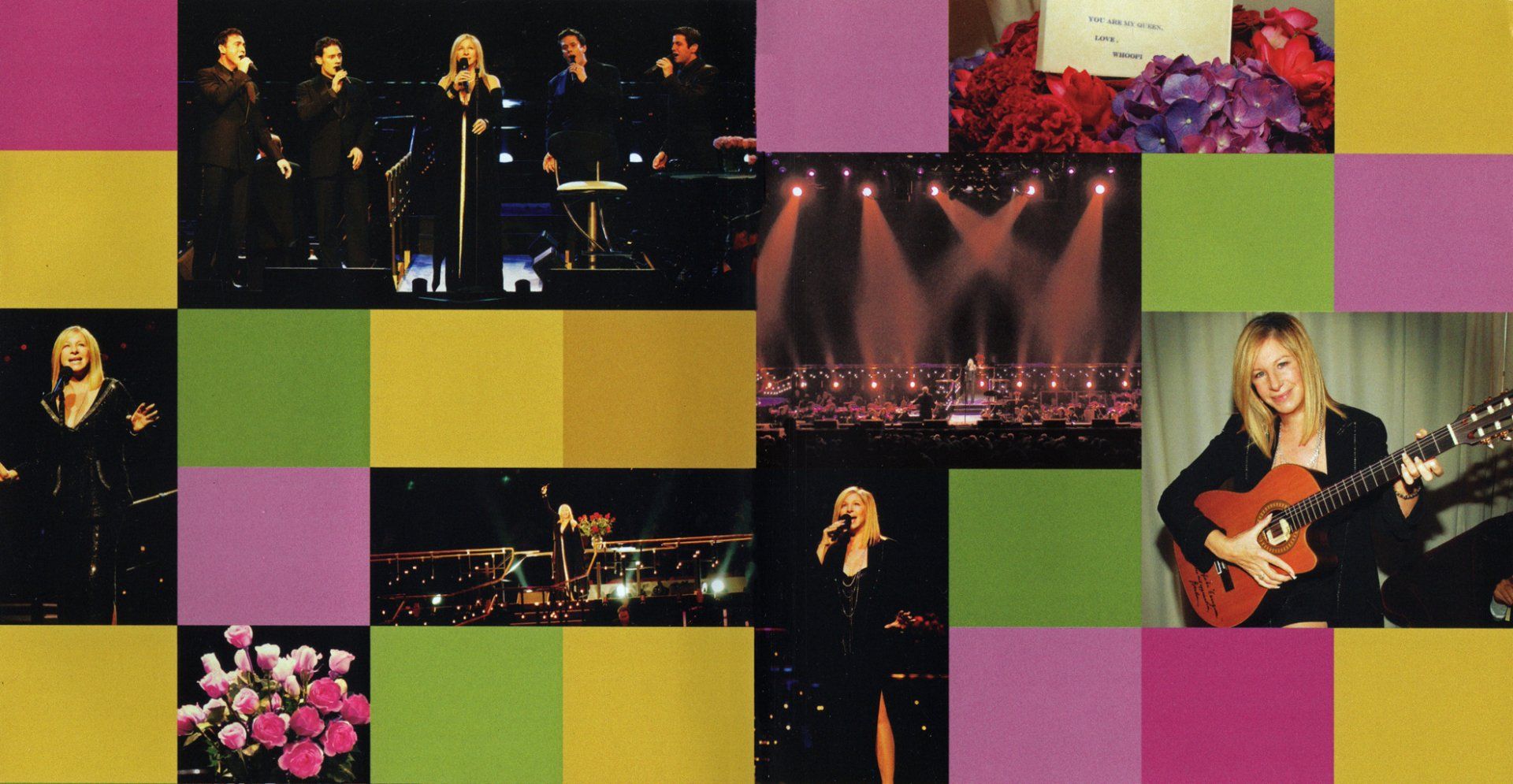 Collage of photos of Streisand in concert, 2006