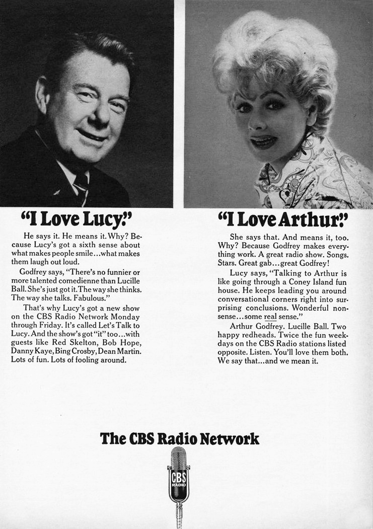 Ad for Lucille Ball's CBS radio show