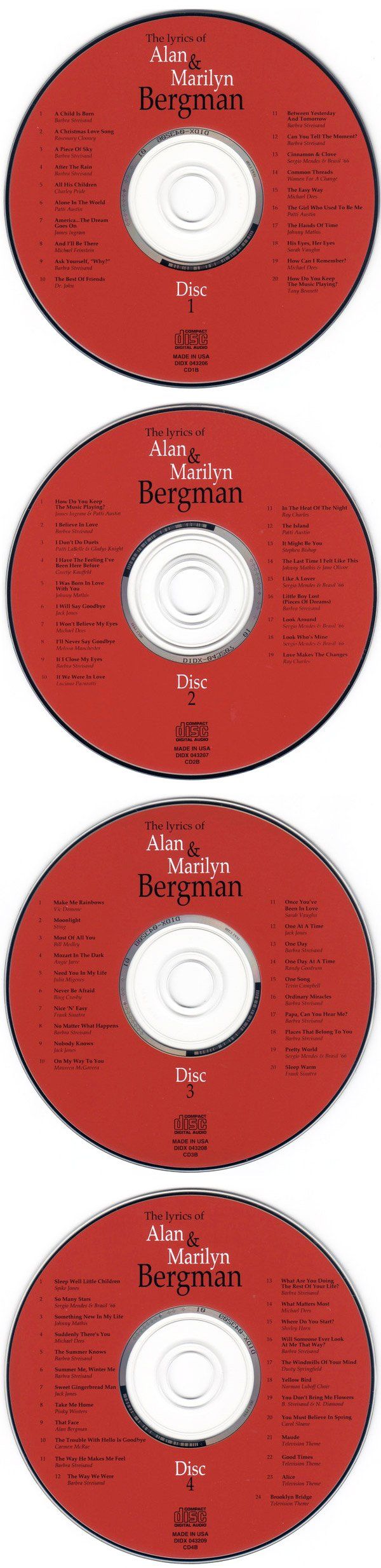 The four CDS in the Bergman box set