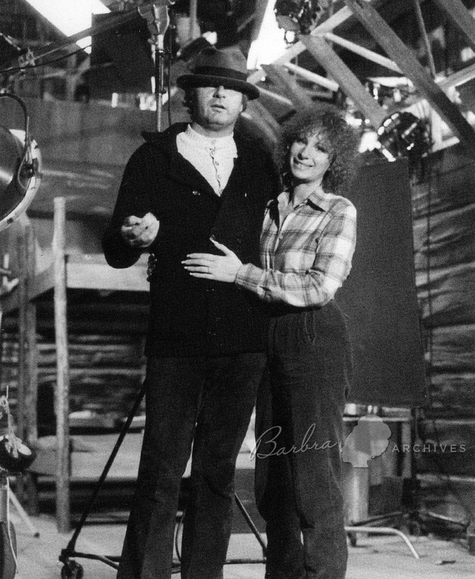 Mario Tosi and Barbra Streisand on set.