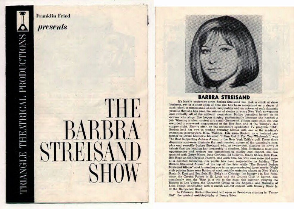 Triangle Theatrical Productions program for the Streisand concert