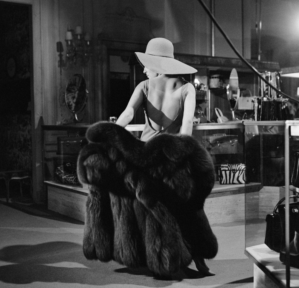 Streisand and a fur coat at Bergdorf's.