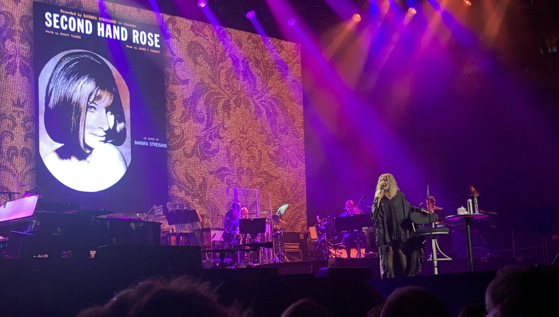 Streisand on stage at MSG, 2019.
