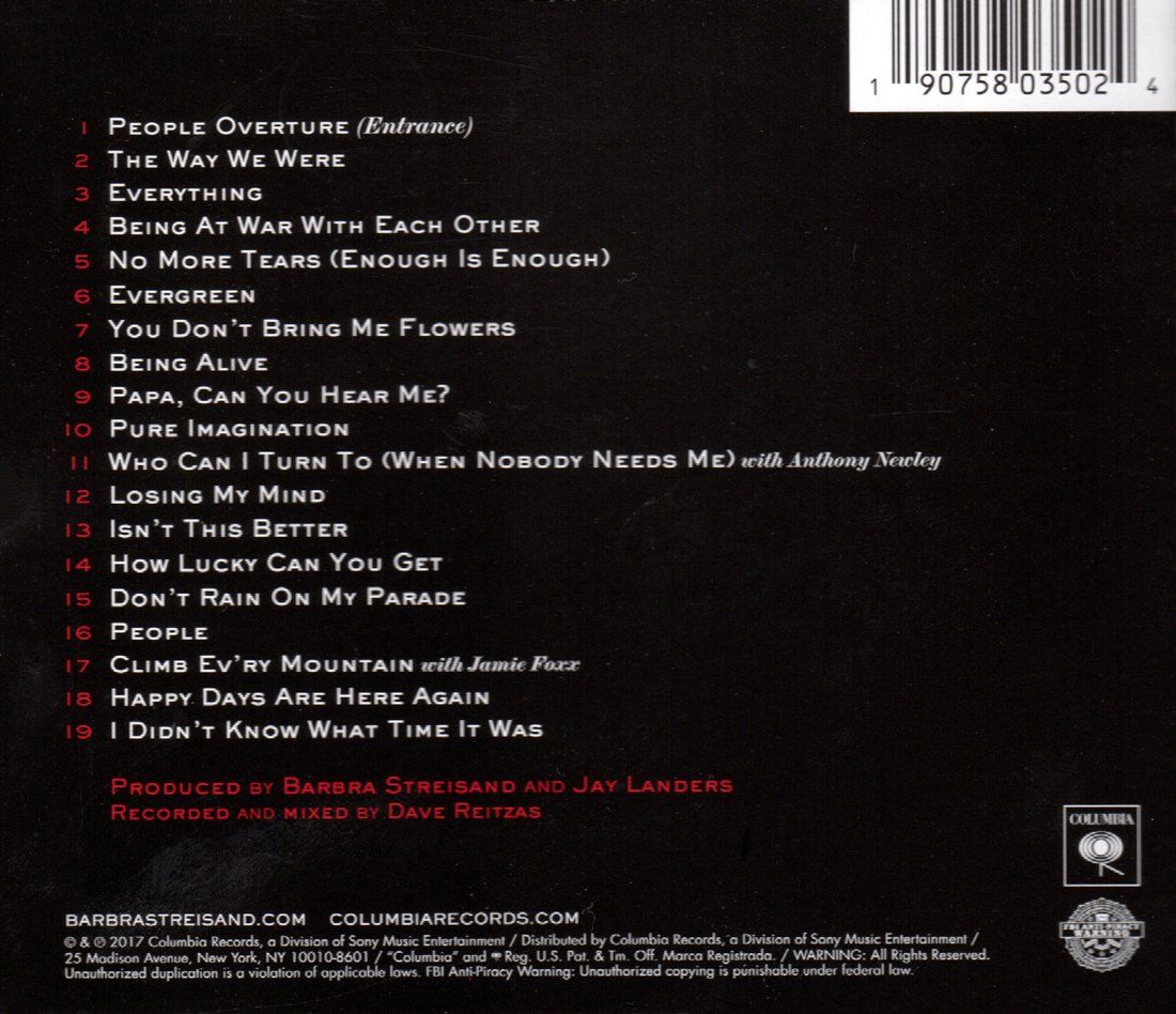 Back cover of one-cd The Music, The Mem'ries