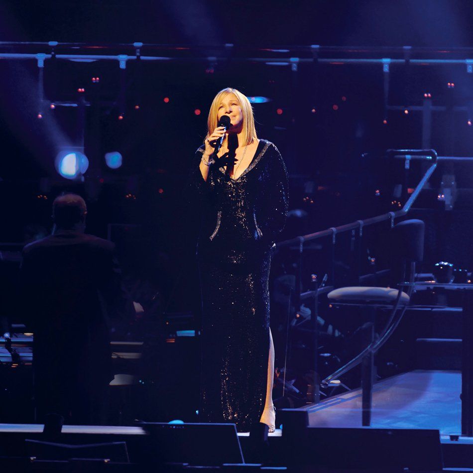 Streisand on stage for her 2006 concert tour.