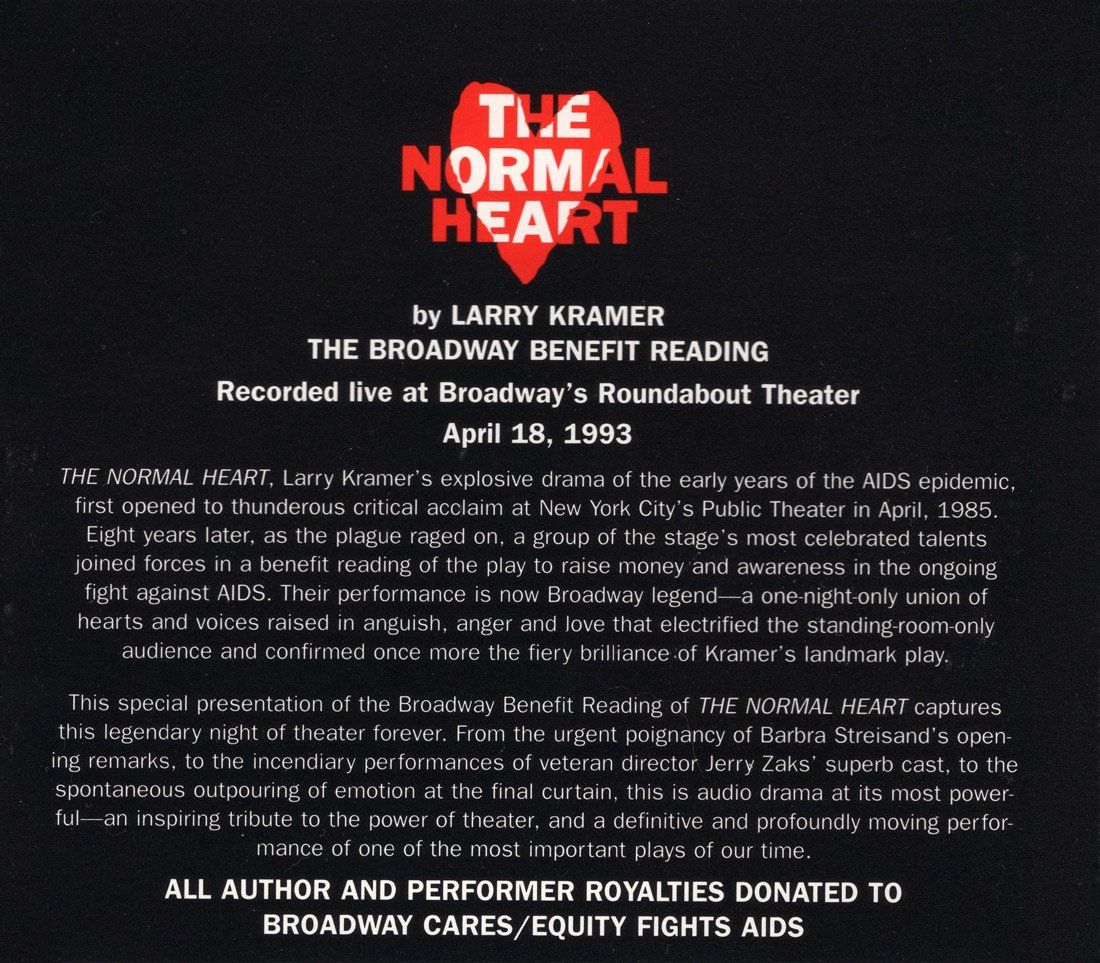 Back cover of The Normal Heart CD