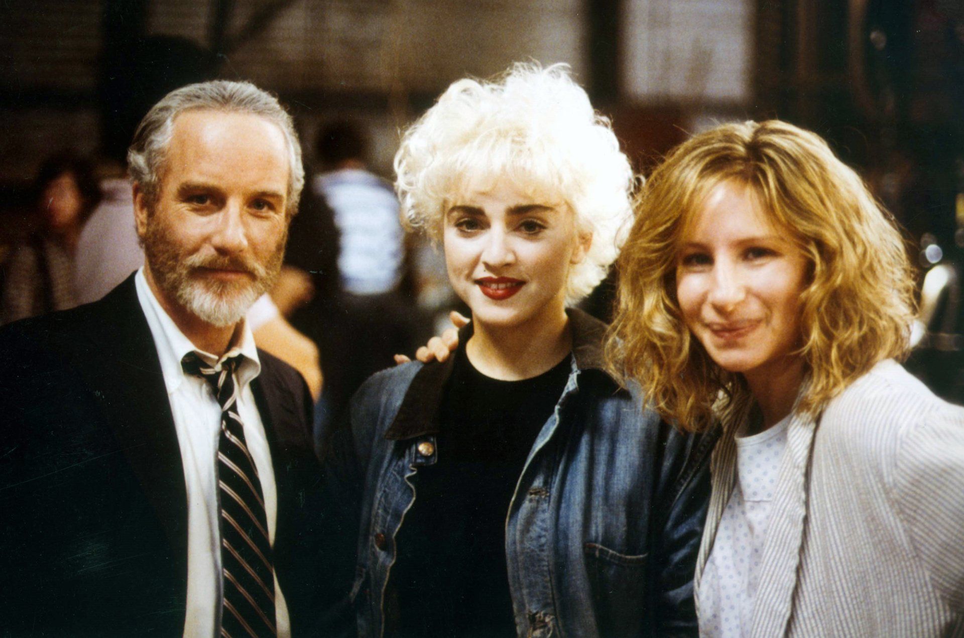 Madonna, filming her movie WHO'S THAT GIRL for Warner Brothers, visits the set of NUTS.