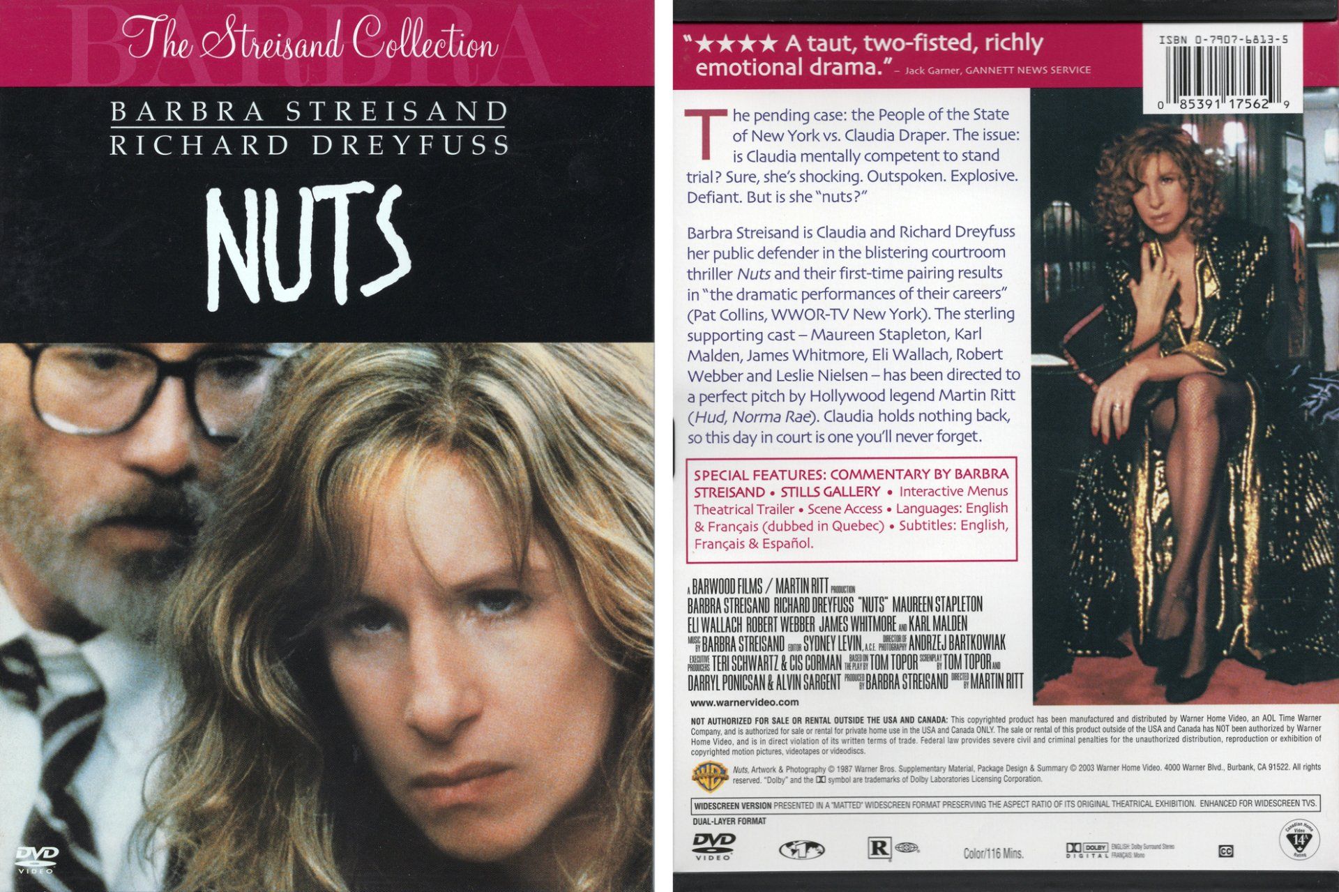 Nuts DVD front and back cover.