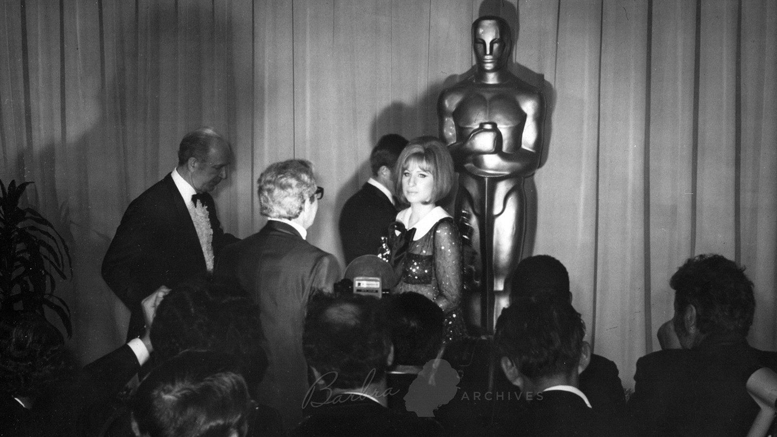 Streisand in the press room, after winning the Oscar in 1969.
