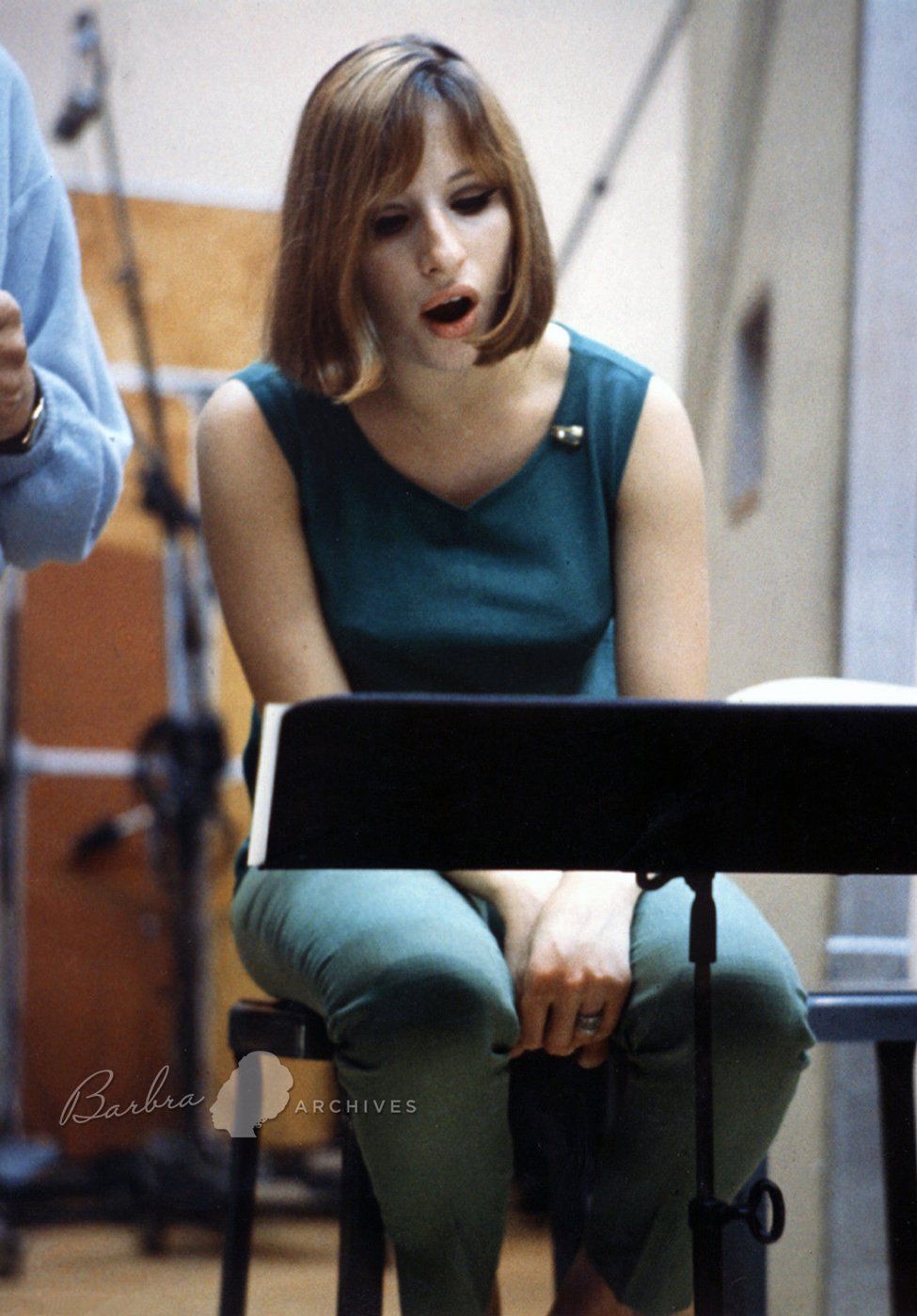 Streisand in the recording studio making her People album