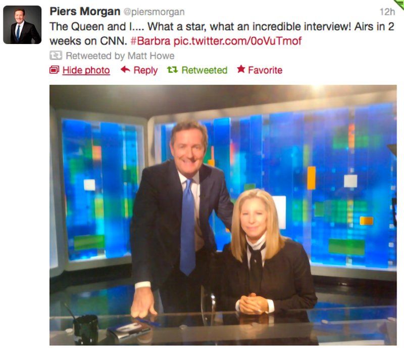 Piers Morgan's Tweet about Streisand.