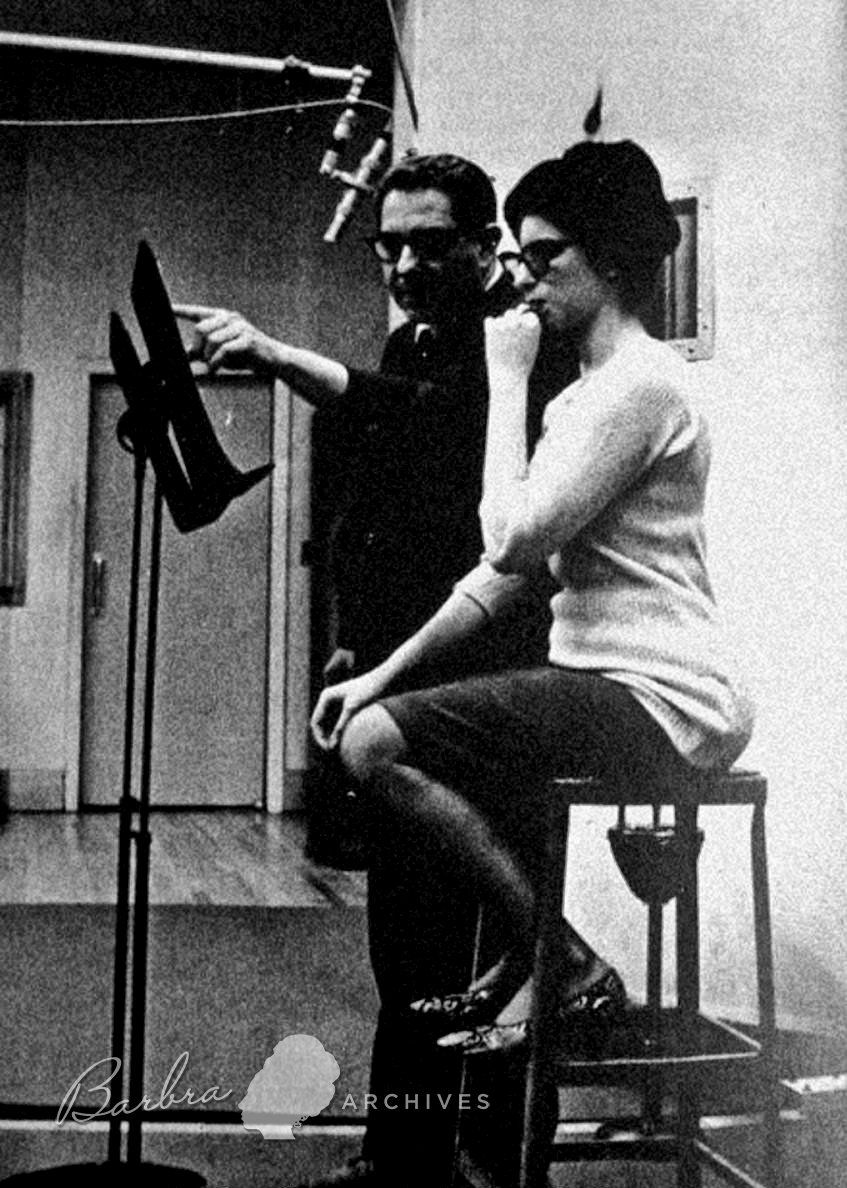 Streisand and Harold Rome in the recording studio