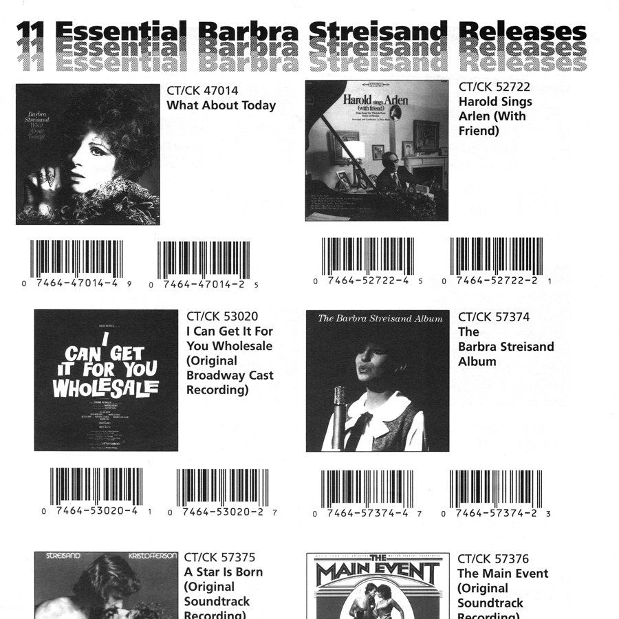 Ad for 11 Essential Barbra Streisand Remasters