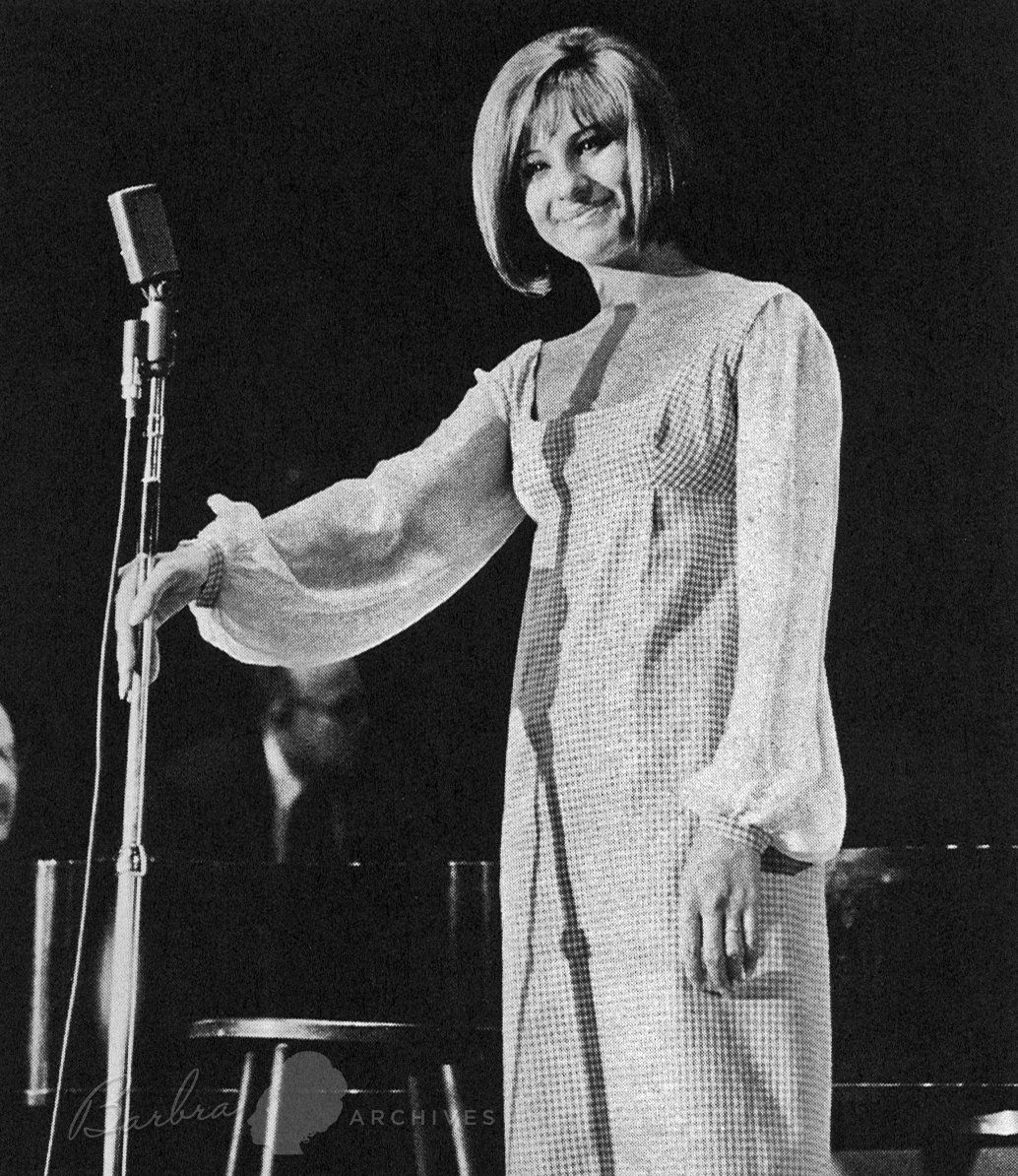Streisand wearing her Mother Hubbard dress.