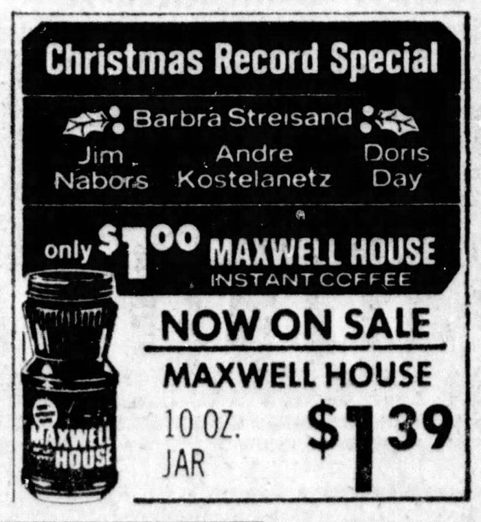 Ad for $1 Christmas Album from Maxwell House Coffee