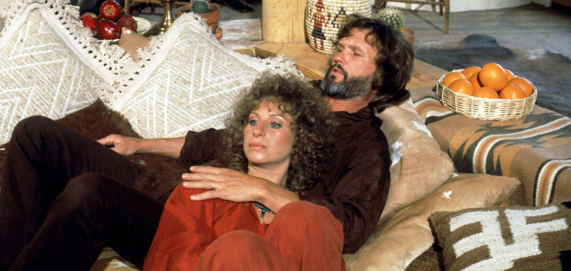 Kristofferson and Streisand in A Star Is Born, 1976.
