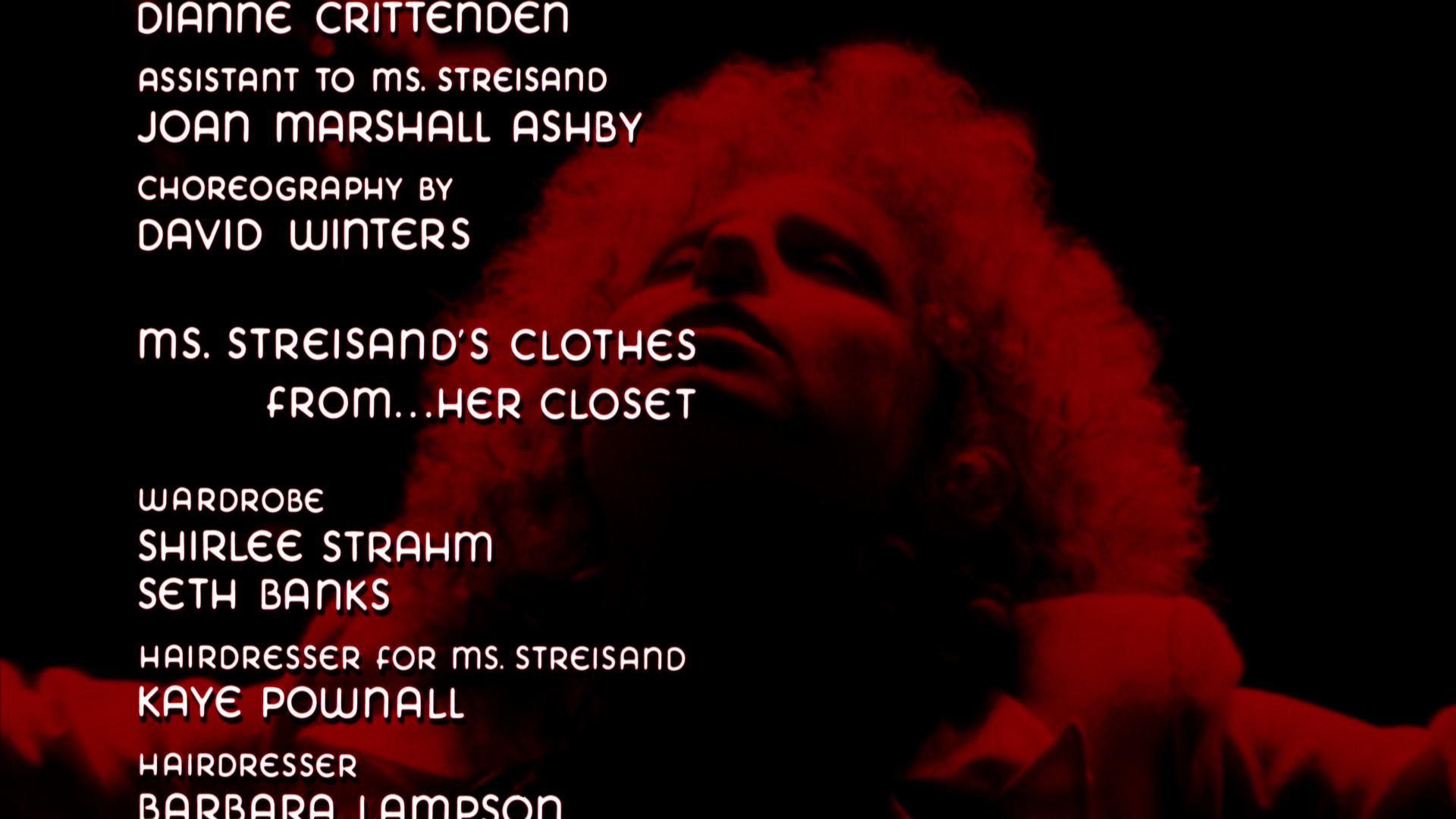 Screen credits for Streisand's clothes