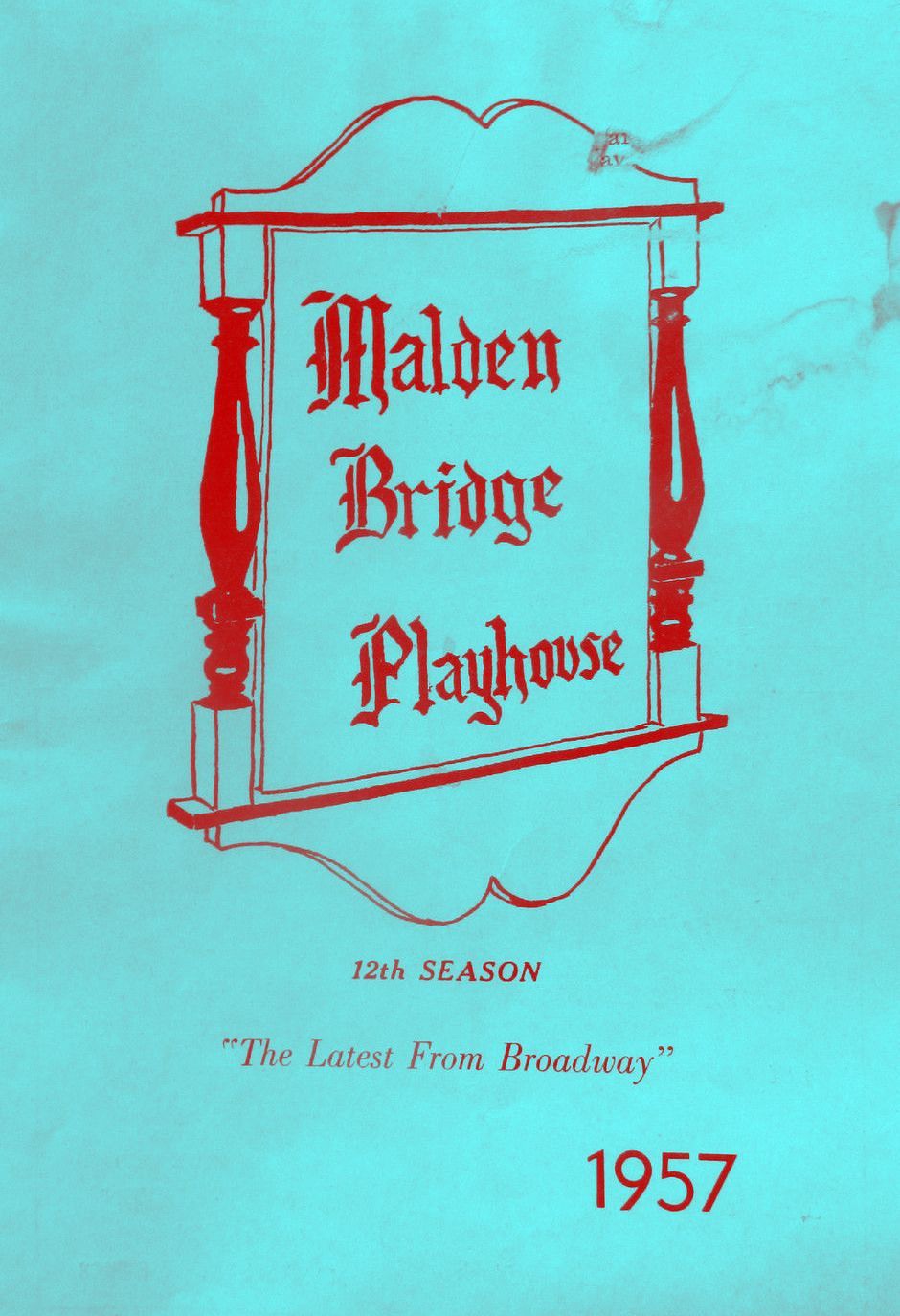 Front cover of Malden Bridge Playhouse 1957 program.