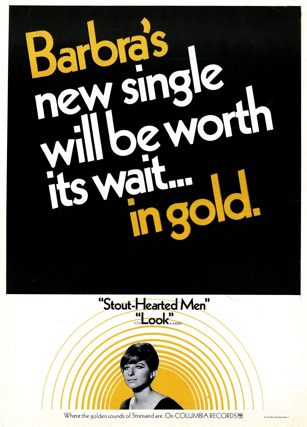 Columbia Records ad for Stout-Hearted Men single.