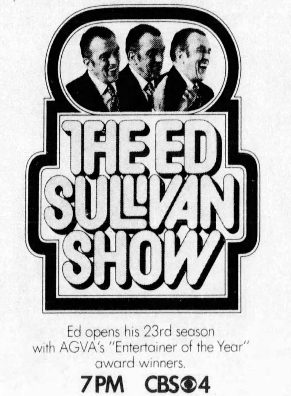 Newspaper ad for this 1970 Ed Sullivan Show.